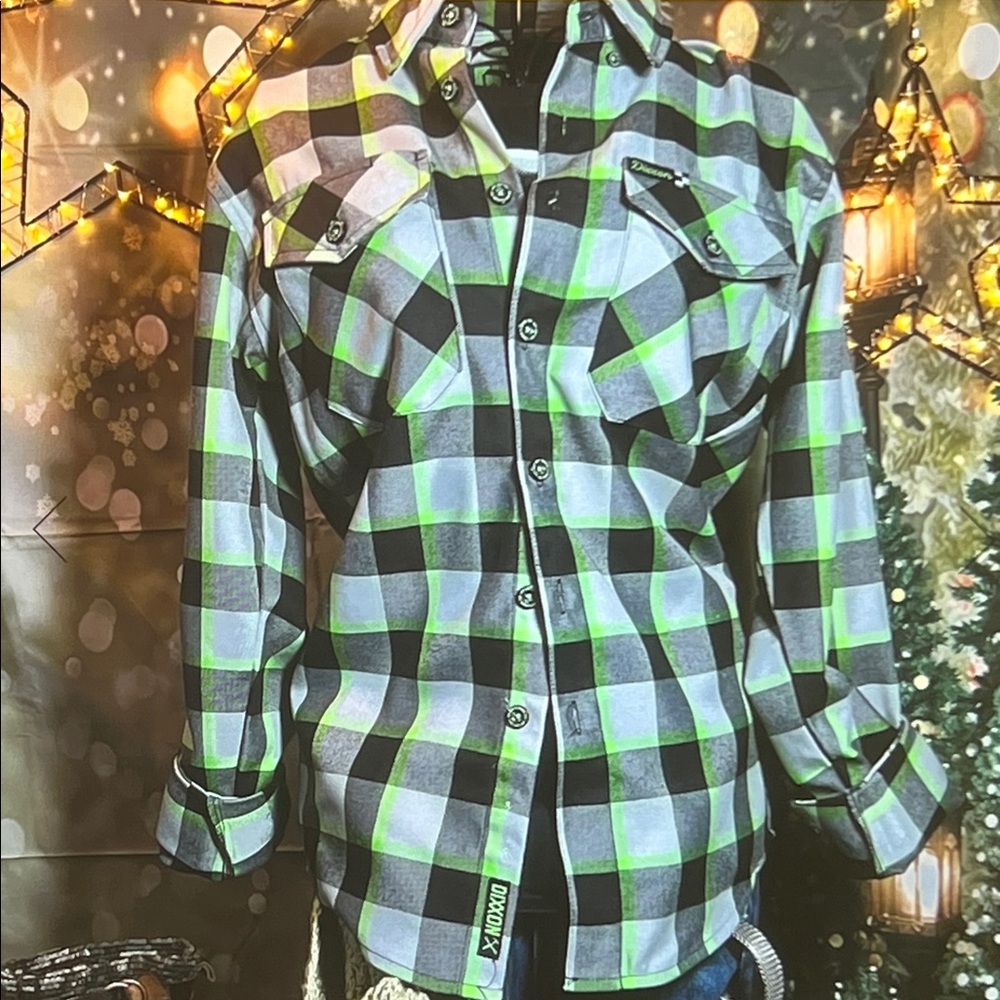 👕 DIXXON Flannel Co “The Last Lap” Fitted Shirt — Green/Charcoal — Sz XS / A
